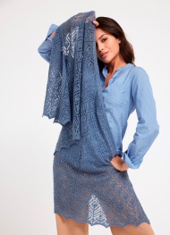 Tuch aus Cool Wool Lace 02 - Taubenblau | 78 x 180cm (200g)