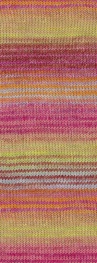 Lana Grossa Gomitolo Pablo 3011 - Pastellgrün/Grüngelb/Pfirsich/Orange/Pink