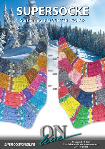 ONline Supersocke 6-fach 150g  Sort. 332 Winter-Color 
