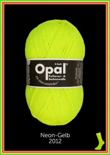OPAL 4-fach 100g Uni + Neon 2012 - Neon-Gelb