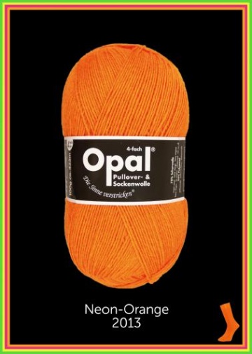 OPAL 4-fach 100g Uni + Neon 2013 - Neon-Orange