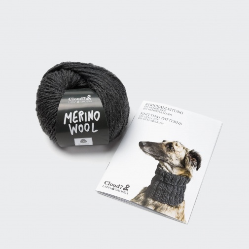 Hundeloop aus Merino Wool CLOUD7 004 - Anthrazit (50g)
