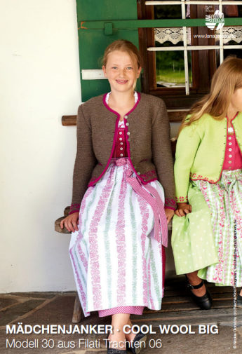Mädchenjanker mit Blumenbordüren aus Alpina und Cool Wool Big 