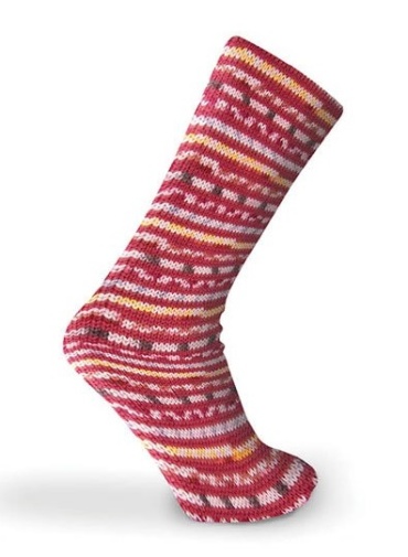 Katia Concept Kalevi Socks 4-fach 204 - rot/gelb/rosa